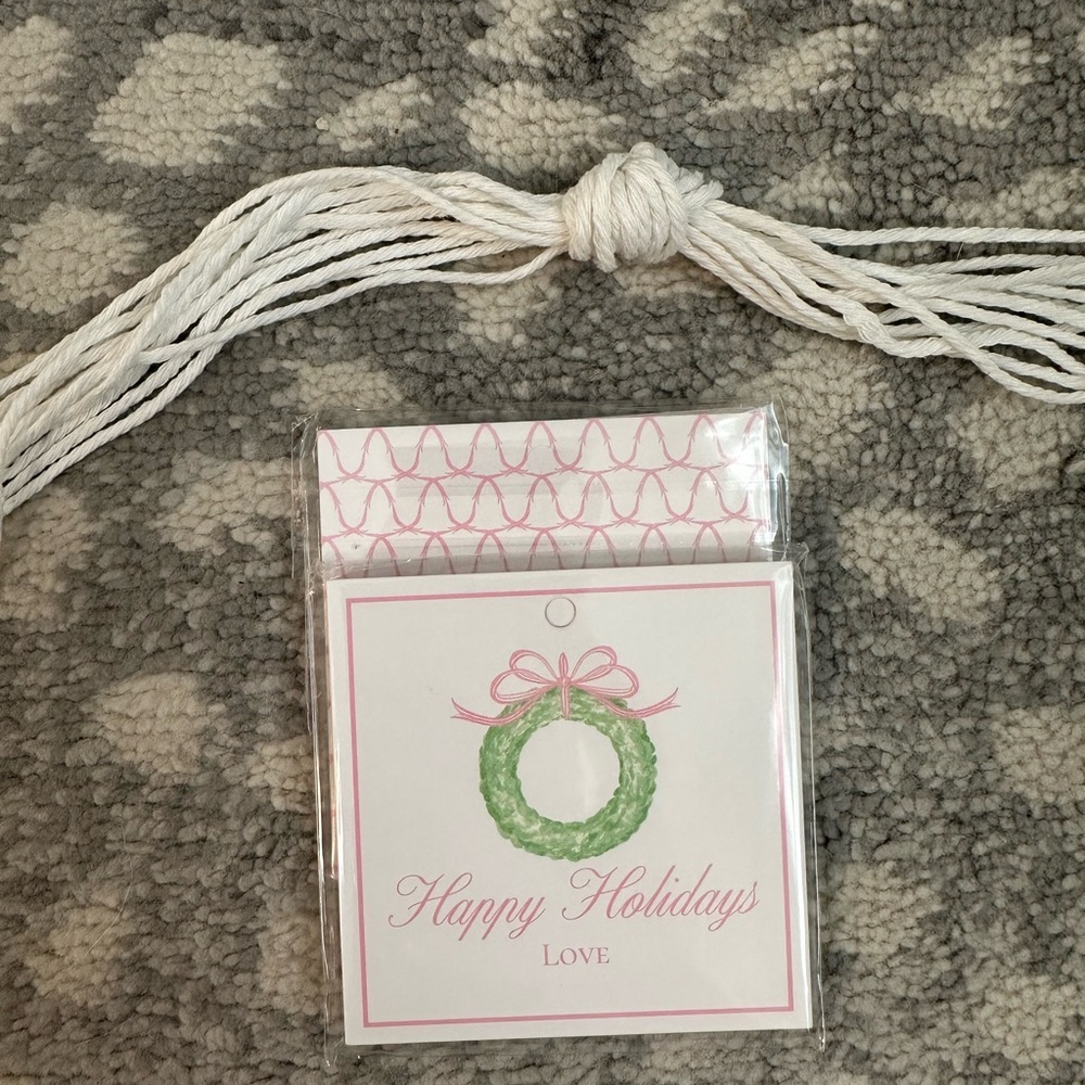 Holiday Greeting Cards with Green Wreath Design